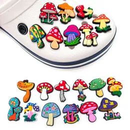 mushroom Anime charms wholesale childhood memories funny gift cartoon charms shoe accessories pvc decoration buckle soft rubber clog charms