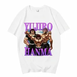 baki The Grr Anime T-shirt YUJIRO HANMA Tshirt Summer T-shirts Comics Yujiro Jack Hanma Baki Boxing Manga Tees Tops r2iY#