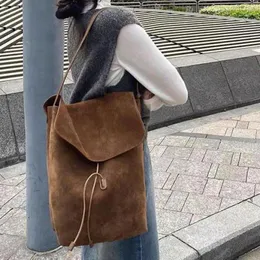 Bolsas de ombro vintage camurça fosco couro balde saco portátil simples moda tendência multifuncional grande capacidade feminina