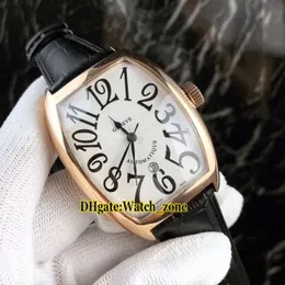 Cintree Curvex 7880 Data White Dial Automatyczne różowe złoto obudowa męska zegarek 6 Kolor skórzany pasek Hhigh Quality Watches 2827