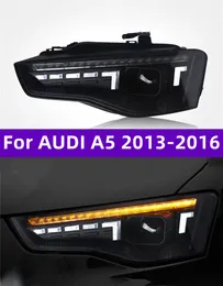 Audi A5 2013-20 16 전면 램프 업그레이드 동적 회전 신호 헤드 램프 어셈블리 용 자동차 스타일 헤드 라이트