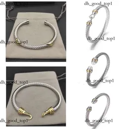 Bracciale di lusso Bracciali con cavo DY Pulsera Designer di gioielli Donna Uomo Argento Oro Perla Testa Bracciale a forma di X David Y Gioielli Regalo di Natale 5Mm 706