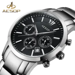 Aesop Watch Men Luxury Sport Quartz Erkek Saat Saati Erkek Saatler Erkekler Oto Tarih Paslanmaz Çelik Sapphire Relogio Maskul208m