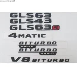 For Mercedes Black X166 W166 GLS43 GLS53 GLS63s GLS 63 S AMG Emblem V8 BITURBO 4MATIC 4MATIC+ Emblems Badges4045961