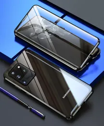 Samsung S21 S20 Plus S10E S9 S8 Note 10 Pro Note 9 A70 A51 Note20 금속 보호 커버 8187261 용 자기 흡착 유리 케이스.