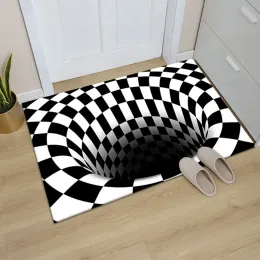 gereedschap 3D-Stereoskopischer Vortex-Illusionsteppich, rutschfester Bodenteppich, abstrakter geometrischer Druck, optischer Heim-, Wohnzimmer- und Schlafzimmer-Fußmatte