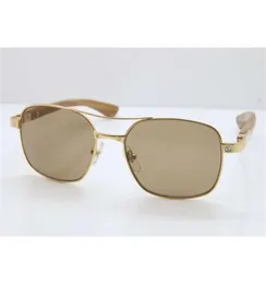 Whole Selling Santos Beige Bubinga 5037821 Wooden Sunglasses mens classical model Wood glasses driving C Decoration gold frame3613300