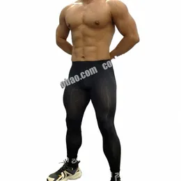 Ultra Fino Ver Através Sexy Mens Leggings Cool Ice Silk Apertado Calças Esportivas Plus Size Underwear r3P8 #