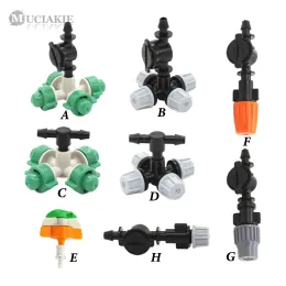 Sprinkler Muciakie 50pcs Çapraz sislama fıskiyesi w/ anti damlalı bahçe sisi sprey sulama 4/7mm boru hortumu için ayarlanabilir nozul