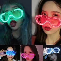 LED Glow Glasses 5 Neon Colors LED Shutter Shade Glasses Kids Birthday Gifts Toys Blinds Party Favors Supplies