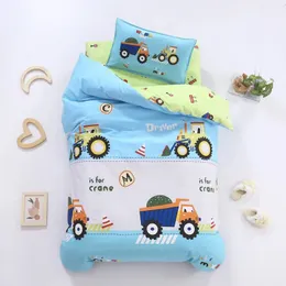 3PCSSet Cartoon Cotton Bedding Set Crib Linen Kit Kindergarten Lakan Kuddebotten täcke utan fyllmedel CP27 240313