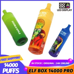 Original ELF BOX RGB 14000 Pro Vapes Einweg-Puff 14000 Tornado 9000 Bang 12000 15000 E-Zigarette 9K Vaper 12K Vaper 15K Puffs Elfbar mit 25 ml vorgefüllter Carts Bar