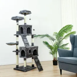 Scratchers H175cm Pet Cat Tree Condo House Scratching Post for Cat Kitten Climbing Tree Jumping Cat Furniture Cat House Condo Fast Delivery