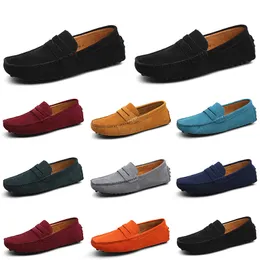 Men Casual Shoes Espadrilles Triple Black White Brown Wine Red Navy Khaki Mens Suede Leather Sneakers Slip On Boat Shoe Outdoor Flat Driving Jogging Walking 38-52 A021