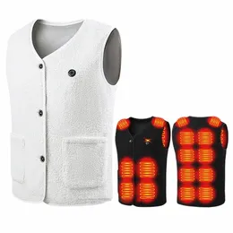 16 Riscaldamento Zes Gilet riscaldato per uomo Giacca in pile USB Power Temperatura regolabile Gilet invernale caldo per escursionismo all'aperto Cam y0Dm #