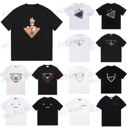 Mens TShirts Designer Mens T shirt Spring Summer Season P Fashion Inverted Triangle Womens Tshirt Leisure Mens Brand Short Sleeve Tshirt Classic Letter Couple Tshir