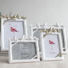 Frame 3D Bird Harts Photo Frame Creative Vintage Birds Tree Pictures Wedding Bedroom Wall Desktop Decor Ornament Gift Rectangle Frames