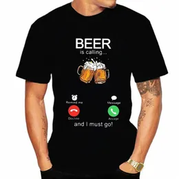 Пиво зовет, и я должен идти Phe Экран вызова Футболка с пивом Футболка с днем ​​пива Забавная футболка Футболки на заказ Летняя брендовая футболка v04Z #