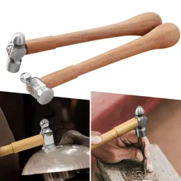 Hammer Holzhammer Kugelhammer DIY Multifunktionshammer für die Schmuckherstellung Zimmerei Holzgriff Holzbearbeitungswerkzeug aus Karbonstahl
