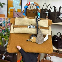 Borsa da donna BK L Borsa in pelle di cervo marrone dorato di alta qualità