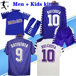 KIT KIT 1998 1999 BATISTUTA EDITION JERSEY LONG SLEEVED 98 99 00 FLOR BATISTUTA RUI COSTA 1999 2000 Retro Soccer Football Shirt