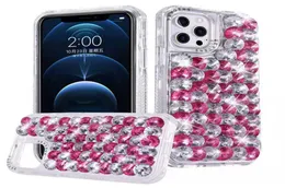 Crystal Plastic Rhinestone Phone Case Cases Glitter Shinny 3D Stones iPhone 14 Plus 14Plus 13 12 Pro Max Mini 11 x4804320 용 충격 방지 쉘