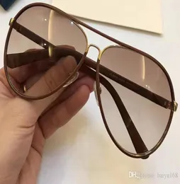 Chocolate Brown Leather Pilot Sunglasses for Men GoldBrown Gradient 2887S Sonnenbrille Men Sunglasses Glasses Shades New with box2314502