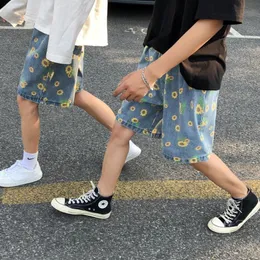 Gmiixder Daisy Denim Shorts 남자 2023 Summer High Street Capris 여성 기술복 대형 레저 비치 바지 유니osex 스트리트웨어 Z4OF#