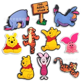 Girl Bear Tiger Friends Anime Charms Wholesale Childhood Memories Funny Gift Cartoon Charms Shoe Accessories PVC Decoration Buckle Soft Rubber Clog Charms
