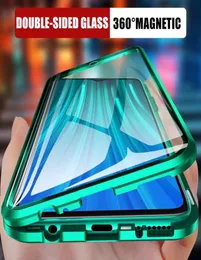 Металлический чехол для телефона с магнитной адсорбцией на 360 градусов для HuaWei P20 P30 P40 Lite Mate 20 30 Pro Nova 5 5i 6 7 SE Y9, двухсторонняя стеклянная крышка9850524