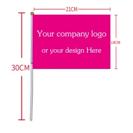 Accessories xvggdg Custom Hand Flag 14 x 21 cm Shaking banner print buyer's logo 50 pcs/lot