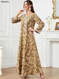 Roupas étnicas Siskakia Ramadan Eid Mulheres Muçulmanas Impressão Vestidos Longos Galabia Turco Partido Africano Saudita Abayas Marroquino Árabe Kaftan