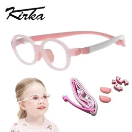 Kirka Optical Children Glasses Frames TR90 Flexible Kids Silicone Baby Eyeglass Rubber Pink Unisex 240313