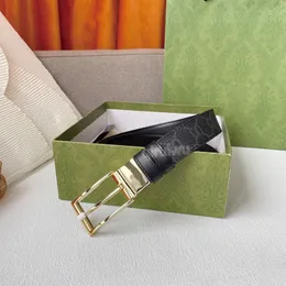 Hochwertiger Luxus-Herren-Designer-Gürtel, Damen-Accessoires-Ledergürtel, brauner Echtledergürtel mit drehbarer Kupferschnalle, wendbar, 3,0 cm breit, mit Box