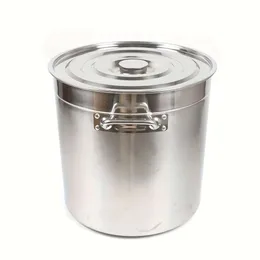 1 pc, 35L/9.25Gal Grande 201 Zuppa di acciaio inossidabile Gastronomia Pentola di cottura, fondo addensato alla scanalatura anti-slittamento per cucina homolinghrestaurant