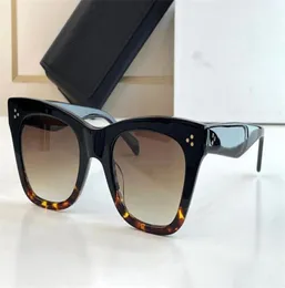 Moda Popular Designer 4S004 Óculos de sol para mulheres acetato clássico Duas cores de costura de cores Viclos de verão Ant8382109