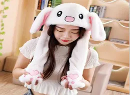 Cute Bunny Ears Moving Hat Animal Rabbit Soft Jumping Up Cap Funny Toy Girls Cartoon Kawaii Plush Hat Airbag Toys Christmas Gift f1418781