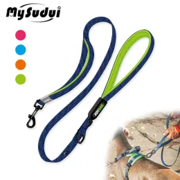 Leashes Dual Handle Dog Leash Durable Buckle Strong Pet Lead Sturdy With Comfortable Handle Secure Hook For Dogs Training Accessories