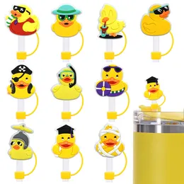 Cartoon Little Yellow Duck Straw Cap Silicone Straw Dust Plug Universal 10mm Söt mjölkte Straw Buckle