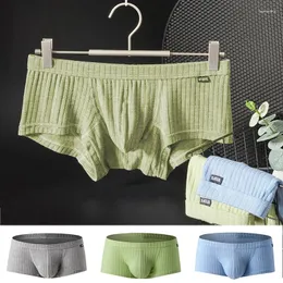 Cuecas masculinas de ângulo plano esportes roupa interior respirável fios soltos suor wicking quatro cantos de alta qualidade troncos boxers