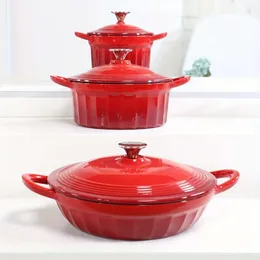 "1pc Enameled Cast Iron Stew Pot with Lid - Durable Kitchenware Cookware for Delicious Meals - Available in 61oz, 98oz, and 105oz Sizes"