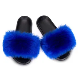 Slippers MPPM faux fur slider fluffy sandals girls beach Ome Plus flip womens sofa H240326NM26