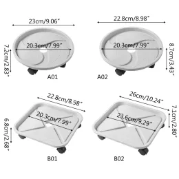 Vassoi Vassoio per vasi da fiori con rulli Portavasi per piante in plastica rotondo/quadrato Pratici strumenti da giardinaggio Vassoio per vasi da fiori per carichi pesanti
