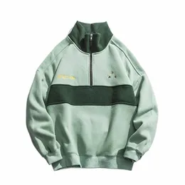 Lappster-Youth Harajuku Patchwork Turtleneck Hoodies 2023 Pullover Mens Color Block Korean Fleece Sweatshirts Streetwear服Z8xb＃