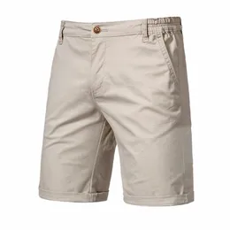 2021 New Summer 100% Cott Solid Shorts Men High Quality Casual Busin Social Elastic Waist Men Shorts 10 Colors Beach Shorts c26D#