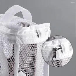 Laundry Bags Sneakers Shoe Washing Hanging Bag Drying Separated Mesh Polyester White 30 26cm 9.5cm Anti-deformation