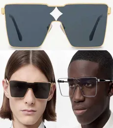 Damer Mens Cyclone Metal Solglasögon Z1700U Black Lens Gold Metal Frame Men and Womens Designer Fashion Glasses Storlek 5816140 WIT1475774
