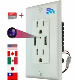 Micro monitor oculto câmera babá WiFi AC tomada de parede com cartão de memória 32G para visualização remota3524852