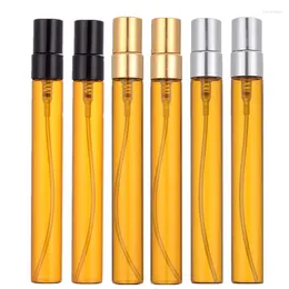 Depolama Şişeleri 100pcs 10ml Amber Cam Parfüm Sprey Şişesi Seyahat Boş Parfum Atomizer Doldurulabilir Net Numune Şişeleri