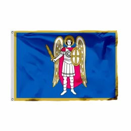 Akcesoria Ukraina Kiv Flaga Vivid Color The Patron Saint Kiiv Archanioł Michael Flags Poliester z mosiężnymi przelotkami wewnętrznymi wystrój zewnętrzny